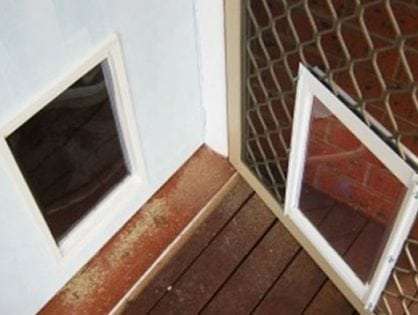 Cat flap installed in timber door Sydney